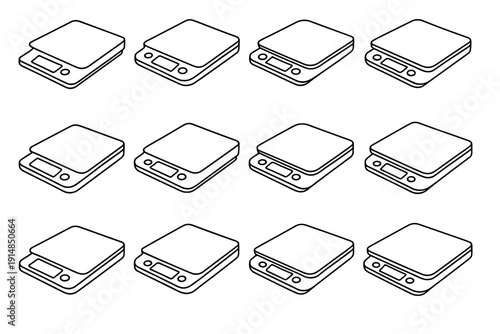Kitchen vector scale rectangular icon base surface housing geometry platform food digital