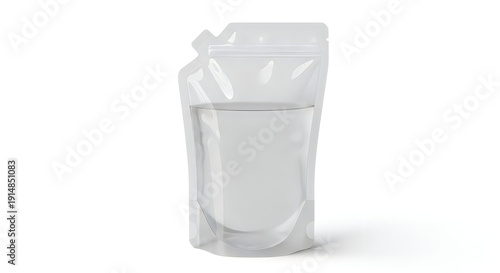 Wallpaper Mural Clear pouch with screw cap, filled with liquid, isolated on white background, modern packaging Torontodigital.ca