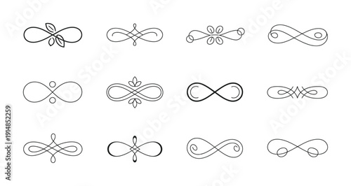 Collection of elegant infinite symbol vector designs in various styles