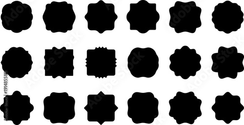 Collection of black floral silhouettes on white background.