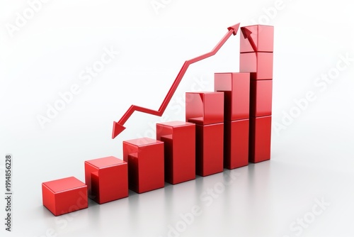 3d bar graph illustrating increasing performance after initial drop, with red arrow and bars on white background Free Download 3d bar graph illustrating increasing performance after initial drop, with red arrow and bars on white background - GFXLoad