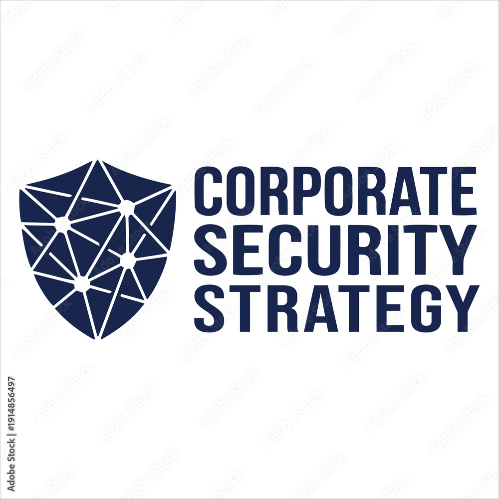 Fototapeta premium Corporate Security Strategy Abstract Shield Logo
