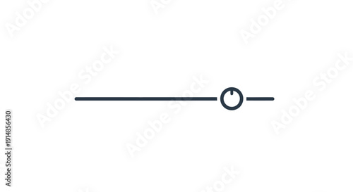 Horizontal line with circular slider control on white background