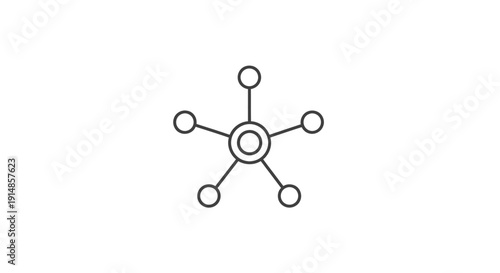 Minimalist Diagram of Network Structure Representing Connections and Interactions