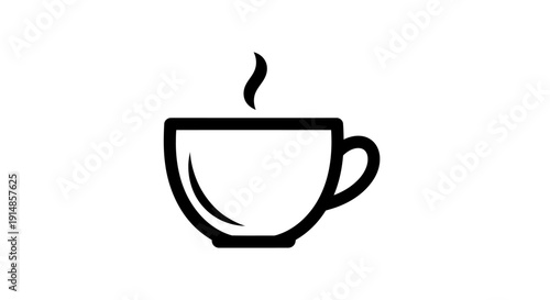 Minimalist coffee cup icon representing beverage, comfort, and morning refreshment