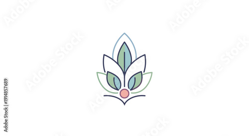 Minimalist Floral Illustration for Design and Branding with Soft Colors and Clean Lines