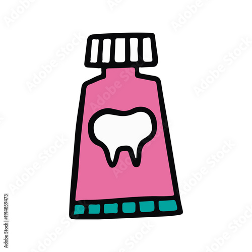 Pink Toothpaste Tube Illustration