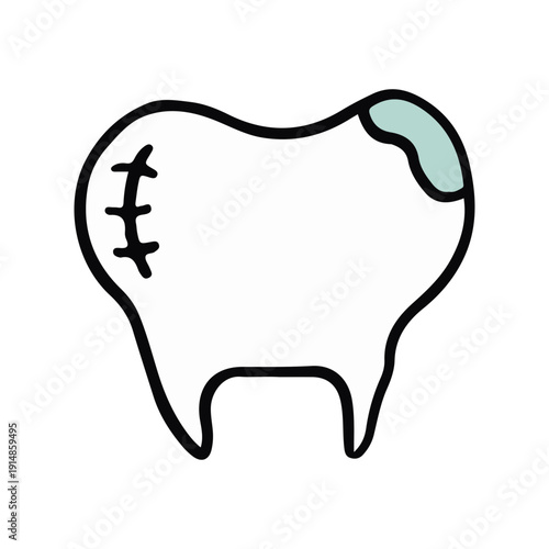 Damaged Tooth with Filling
