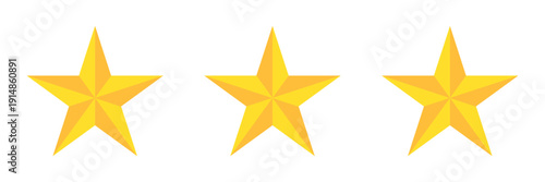 Five stars customer product rating review flat icon for apps and websites