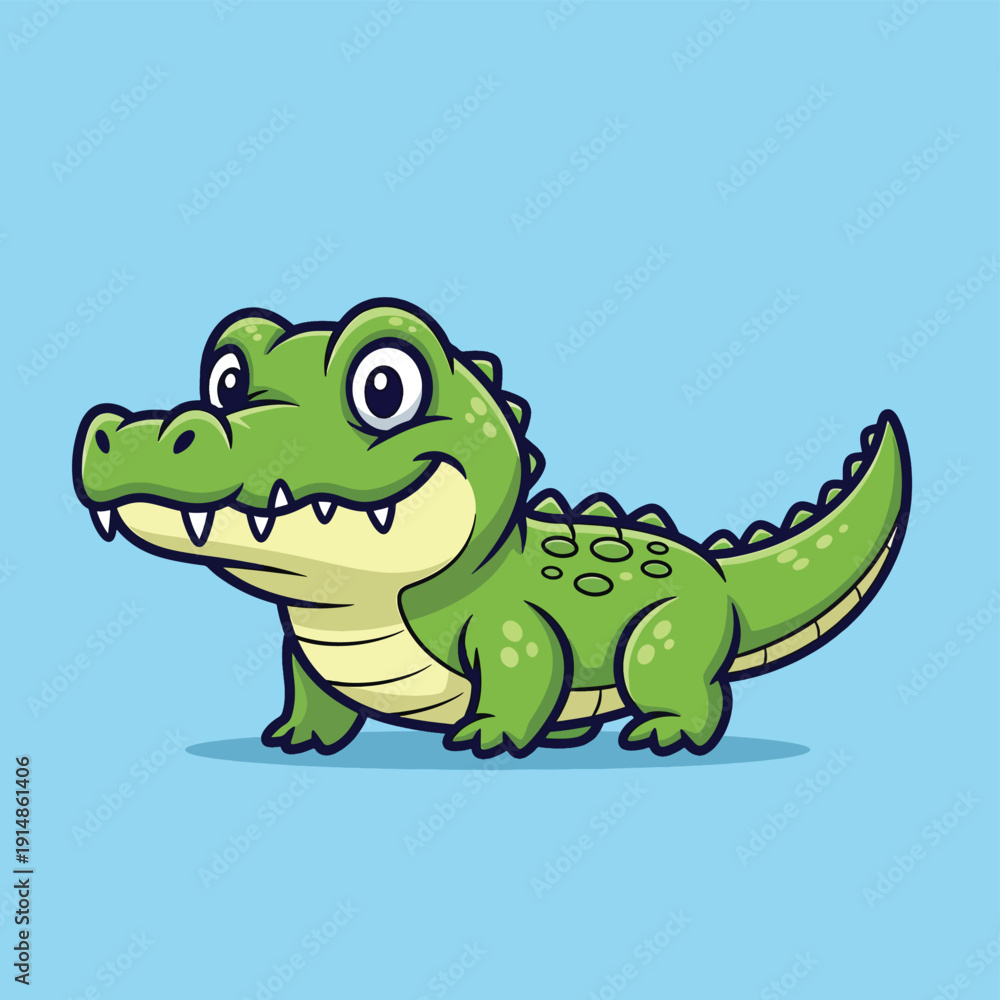 Fototapeta premium Cartoon Crocodile Character