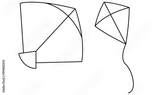 Kids Toy Kite Cartoon Icon in Flat Design