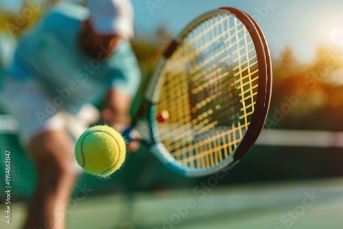tennis player trying to hit the ball with the racket