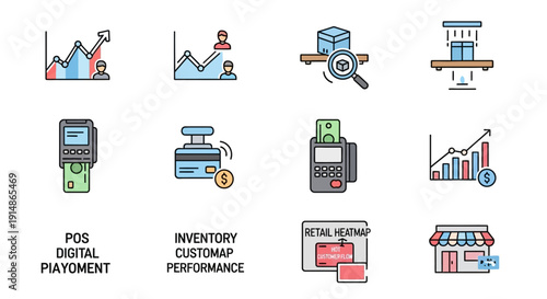 Smart Home Technology Icons Security, Climate Control, and Lighting Solutions