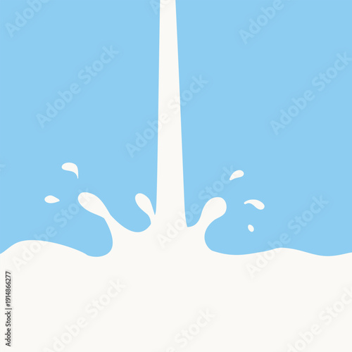 Fresh Milk Splash in Blue Background