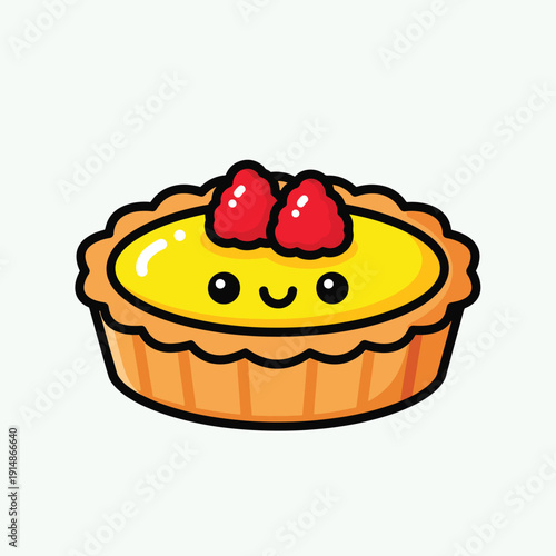 Smiling Lemon Tart with Strawberries
