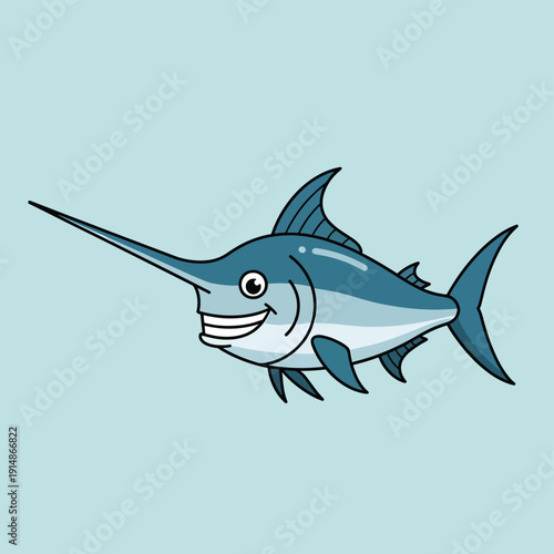 Cartoon Blue Marlin Fish
