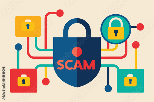 Digital scam prevention vector