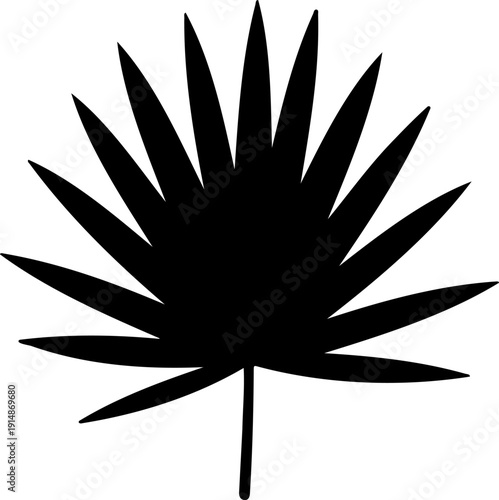 Green leaf saw palmetto silhouette vector flat illustration design.