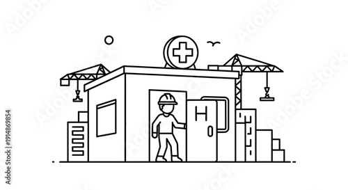 Medical Clinic Building with Healthcare Symbol

This image illustrates a small medical clinic building marked with a prominent healthcare cross symbol. The presence of a patient figure suggests medica