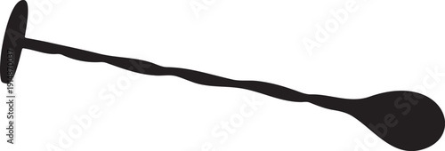 Cocktail mixing spoon silhouette vector flat illustration design.