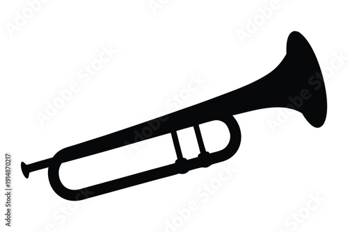Trombone musical instrument silhouette vector illustration