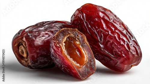 Medjool dates close up macro, Natural sweet dried fruit, Healthy Ramadan food concept