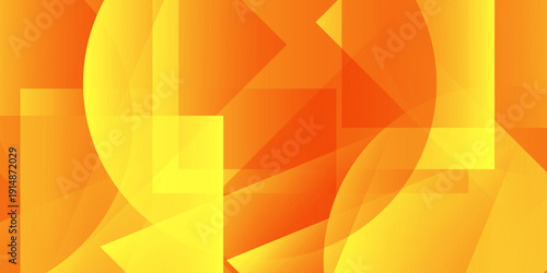 abstract geometric background with layered orange and yellow translucent squares and circles in a modern vibrant style. sharp angles and modern seamless and retro patterns various geometric stripes