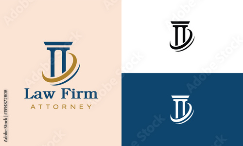 Justice law firm logo design with sword and balance scale symbol