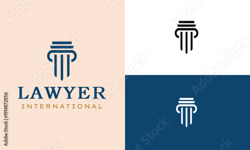 Abstract pillar logo for law firm or architectural consultant