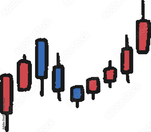 株価チャートの手描きイラスト