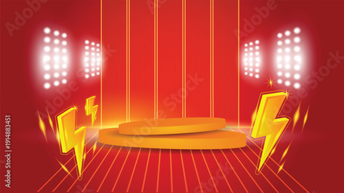 red carpet with spotlight