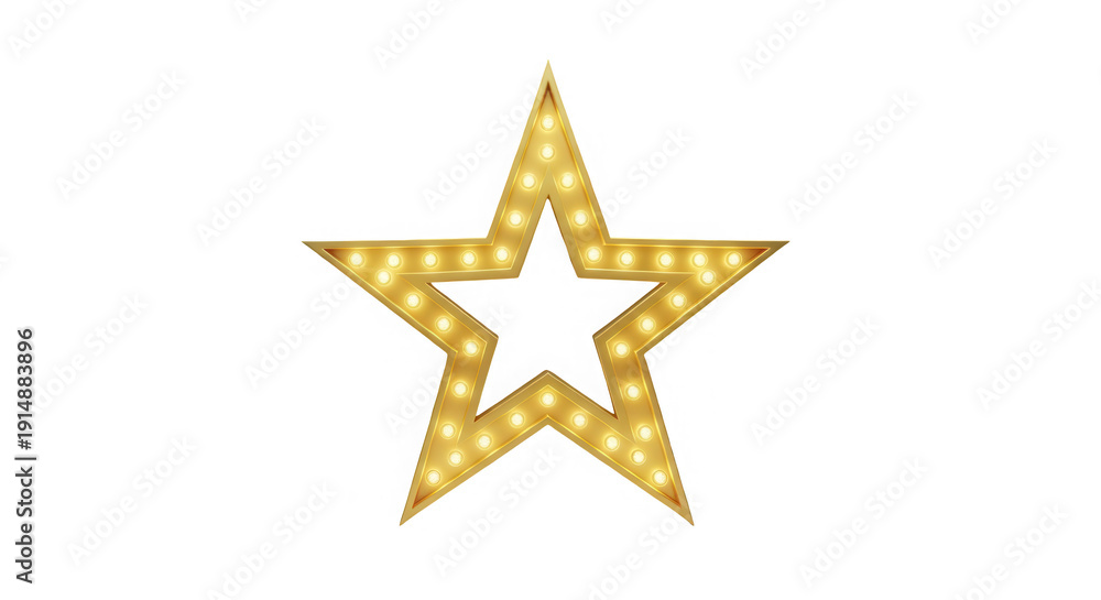 Fototapeta premium A radiant gold star with a sparkling pattern on a white background isolated on transparent background