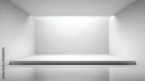 Wallpaper Mural Luxury White Platform Stage With Ambient Lighting And Clean Architectural Depth For Product Presentation, Premium Minimal Studio Background With Copy Space For Branding Layout Torontodigital.ca