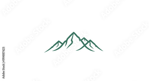 Minimalist Mountain Range Logo Design Suitable for Outdoor Adventure Brands.