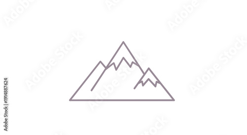 Minimalist Mountain Range Outline in Pale Purple, Suitable for Various Creative Applications