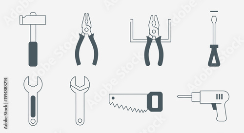 Collection of various hand tools arranged neatly for a DIY project or workshop setting