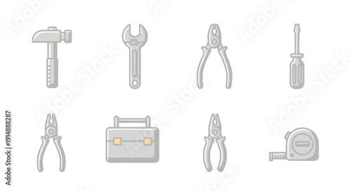 A collection of various tools and equipment for industrial or DIY use displayed from a straightforward perspective.