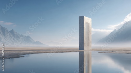 A gargantuan stone numeral 4 stands erect amidst