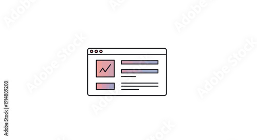 Minimalist graphic of a web browser interface displaying a financial data analysis
