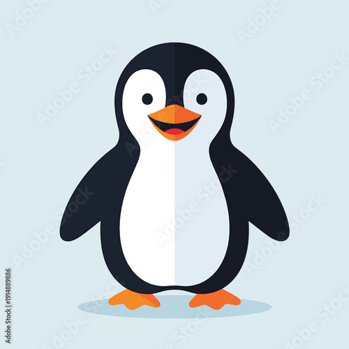 Happy Penguin Cartoon Character