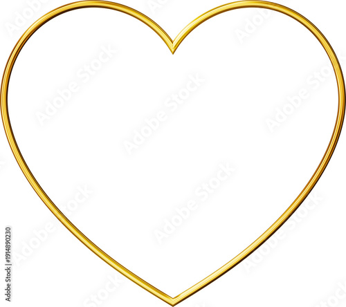 Golden Metallic Heart Frame Border
