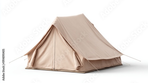 A beige tent on a white background