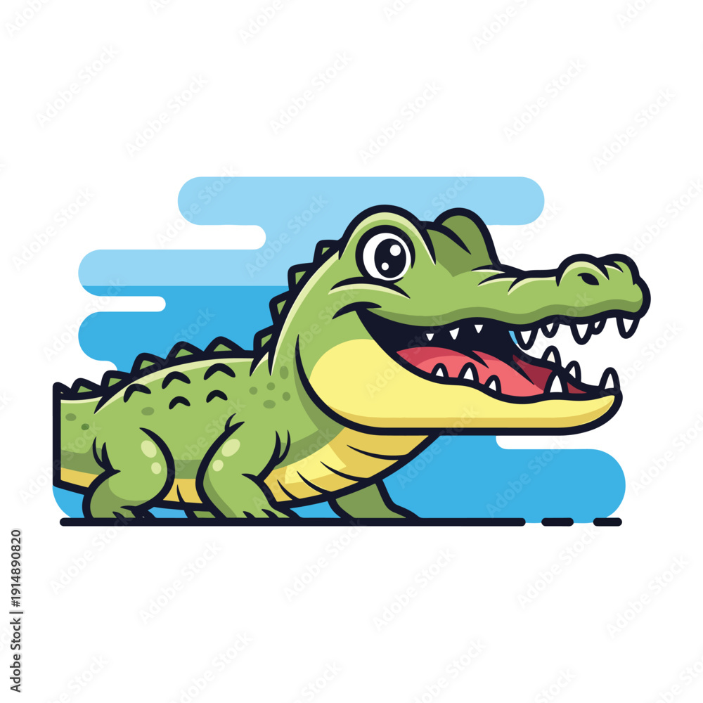 Obraz premium Happy Cartoon Alligator