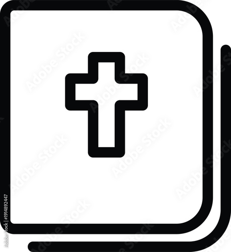 Holy bible book with cross