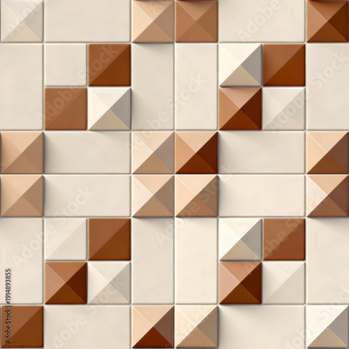 Modern 3D relief pyramid tiles