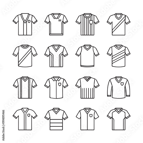 T-shirt and Polo Shirt Icons: A Collection of Apparel Designs