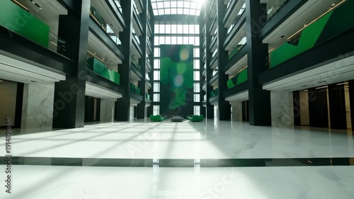 Wallpaper Mural Modern Office Building Interior With Natural Light and Open Space Torontodigital.ca