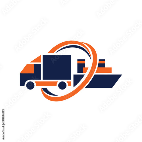Delivery logistics vector logo design. global delivery logo. transport service logo concept.