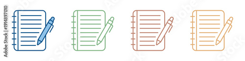 Notepad Icon Set Multiple Style Collection 