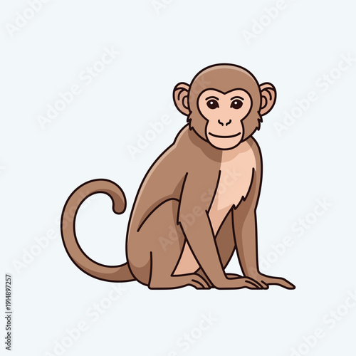 Cartoon Monkey Sitting